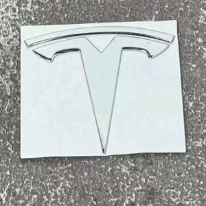 Tesla Chrome Silver Logo Emblem Badge Adhesive Back